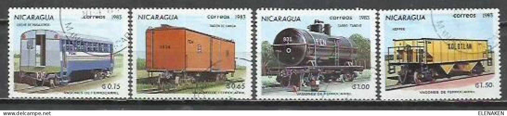 0430N-SERIE COMPLETA NICARAGUA TRENES FERROCARRIL 1983 Nº 1264/1267  RAIL WAY - Nicaragua