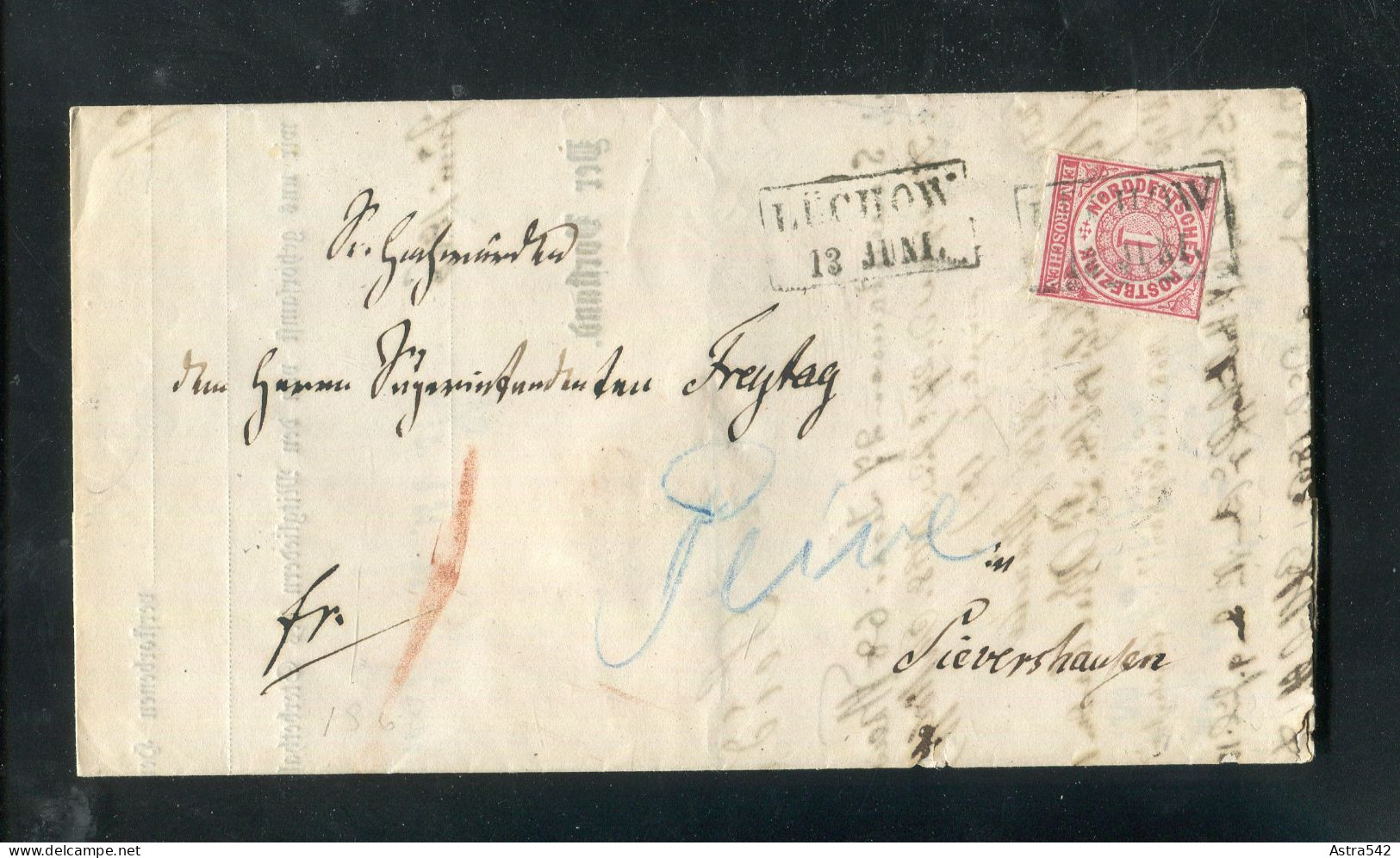 "NDP" 1868, Mi. 4 EF Auf Faltbrief R2 "LUECHOW", Inhalt ! (7452) - Entiers Postaux