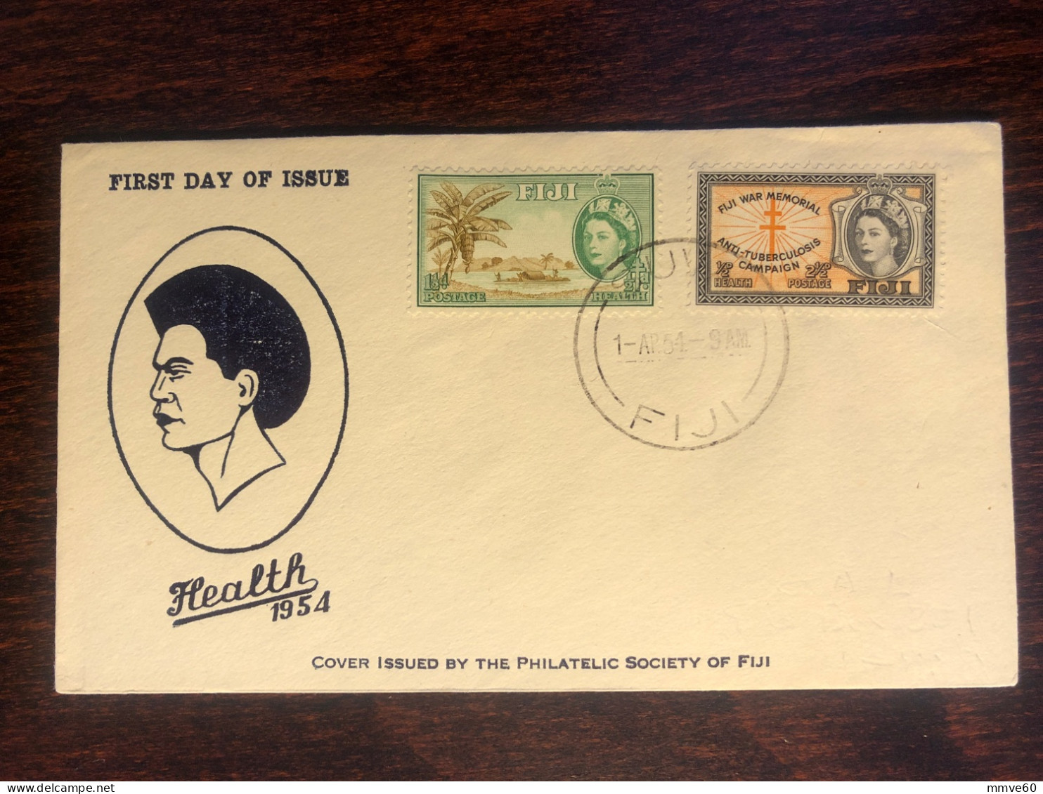 FIJI FDC COVER 1954 YEAR TUBERCULOSIS TBC HEALTH MEDICINE - Fiji (...-1970)