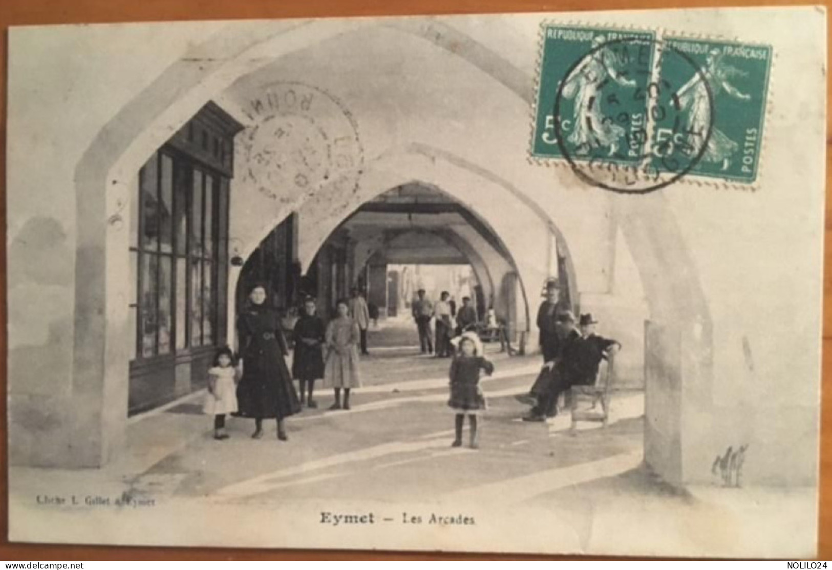 Cpa 24 Eymet, Les Arcades, Animée, éd Gillet, écrite En 1910 - Eymet