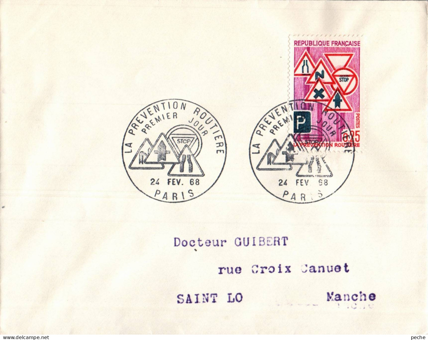 N°1191 V -cachet La Prévention Routlère -Paris- - Ongevallen & Veiligheid Op De Weg