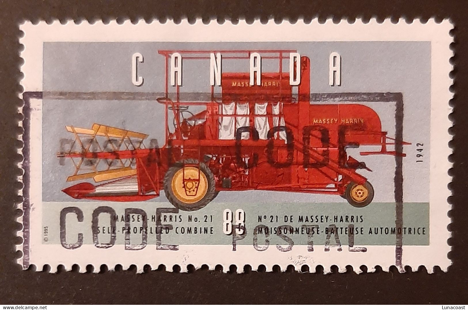 Canada 1995  USED  Sc1552f   88c  Historic Vehicles,  Massey-Harris - Oblitérés