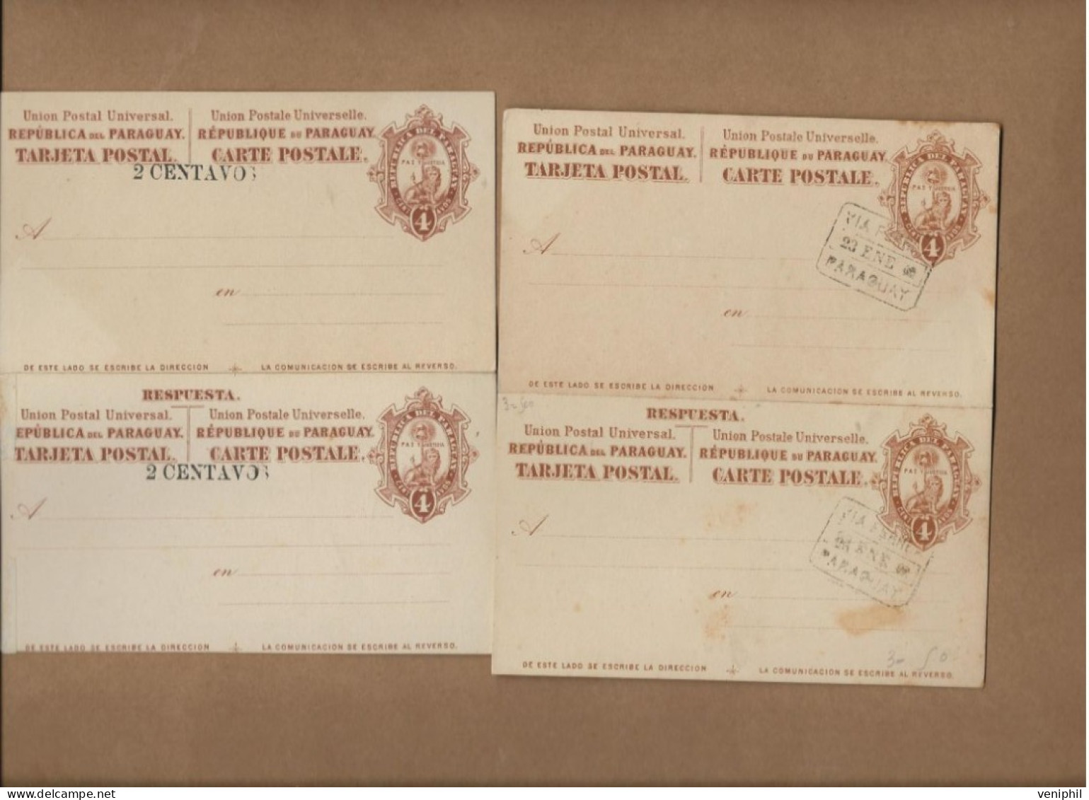 PARAGUAY - LOT DE 10 ENTIERS POSTAUX  -1900 - Paraguay