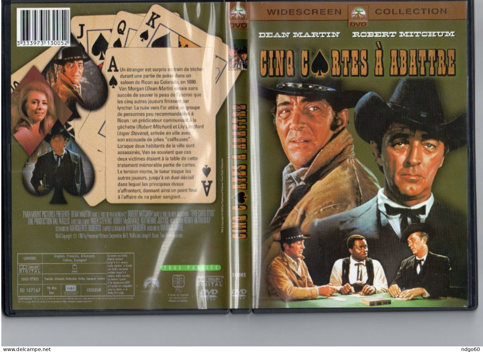 DVD Western - Cinq Cartes à Abattre (1968) Avec Dean Martin & Robert Mitchum - Western