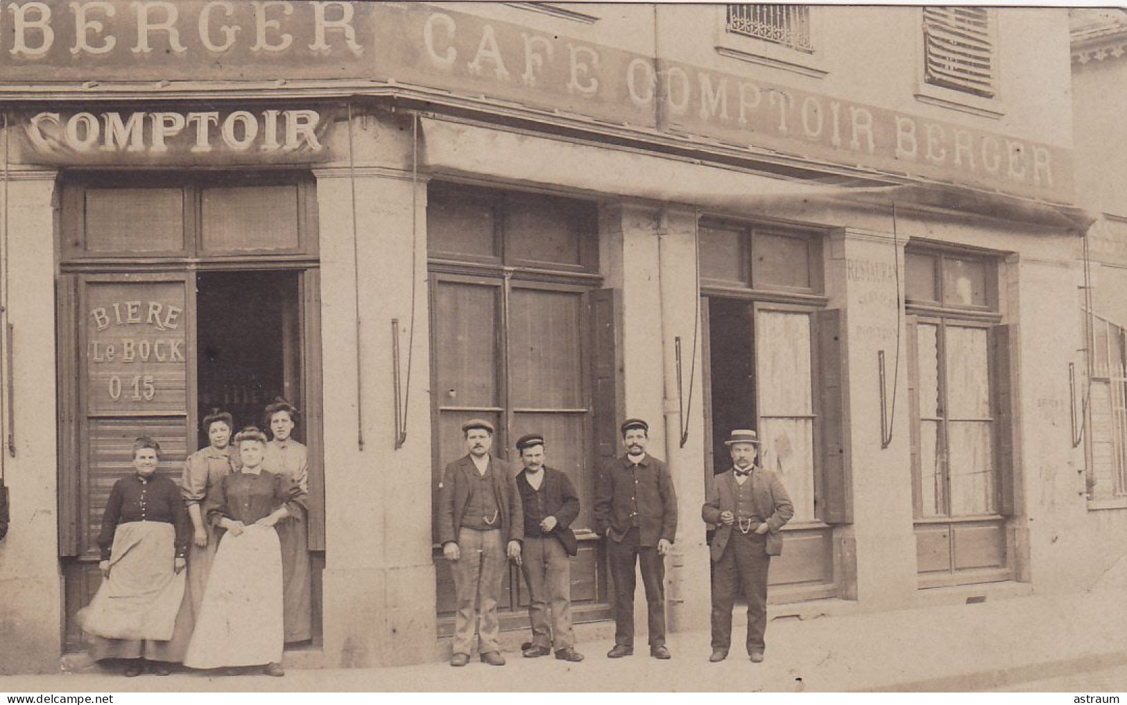 Cpa ( Carte Photo ) - 69 - Lyon Vaise -peu Courante- Café Comptoir Berger  Impasse Paquet Merel -photo Duvau - Lyon 9