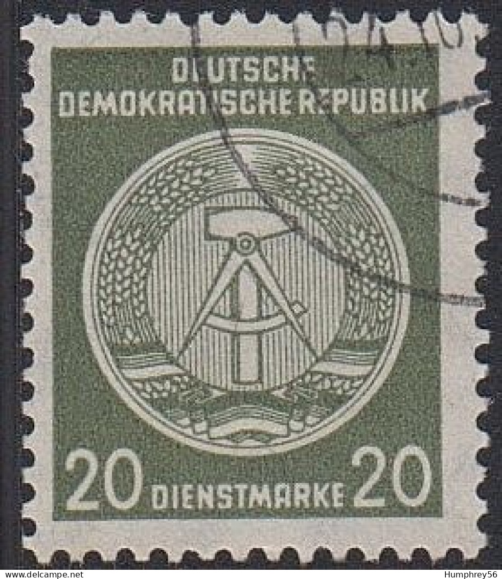 1957 - GDR (East Germany) - State Coat Of Arms, Circular Arc To The Right [Michel A37y] - Oblitérés