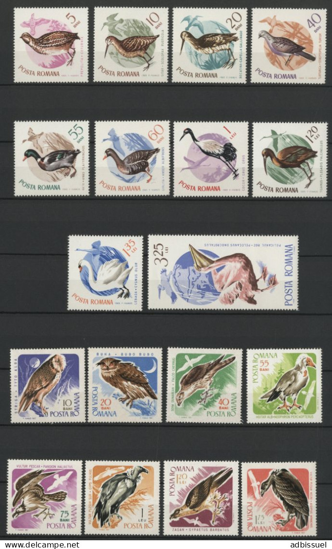 ROUMANIE N° 2145 à 2154 + 2278 à 2285 Neufs ** (MNH) OISEAUX BIRDS TB - Unused Stamps