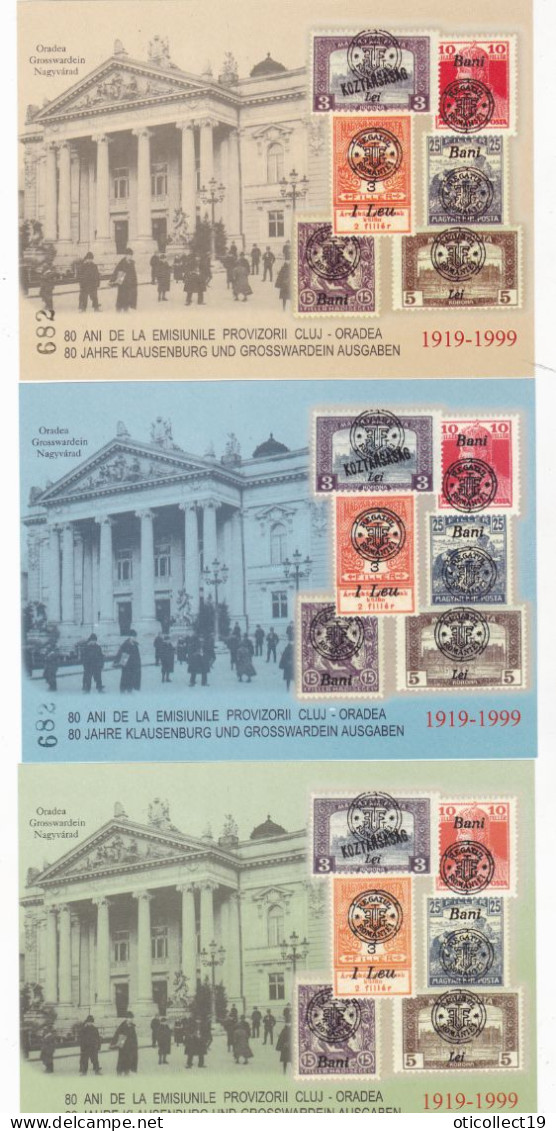 FULL SHEETS, ANNIVERSARY OF THE CLUJ - ORADEA STAMP ISSUE,3X SHEET, 1999, ROMANIA - Hojas Completas