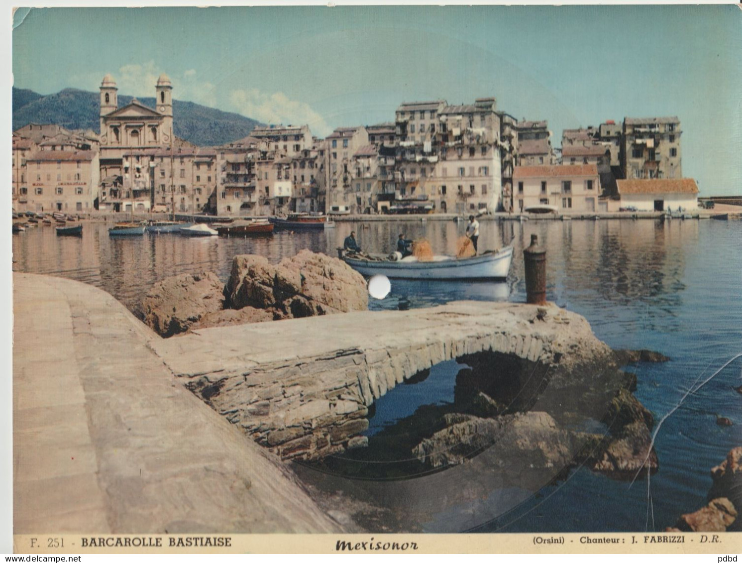 Mexisonor . Corse . 6 DISQUES Sur Cartes Postales . Ajaccio (1) . Bastia (x2 Idem) . Multi Photos Corses (x3 /2idem) . - Formats Spéciaux