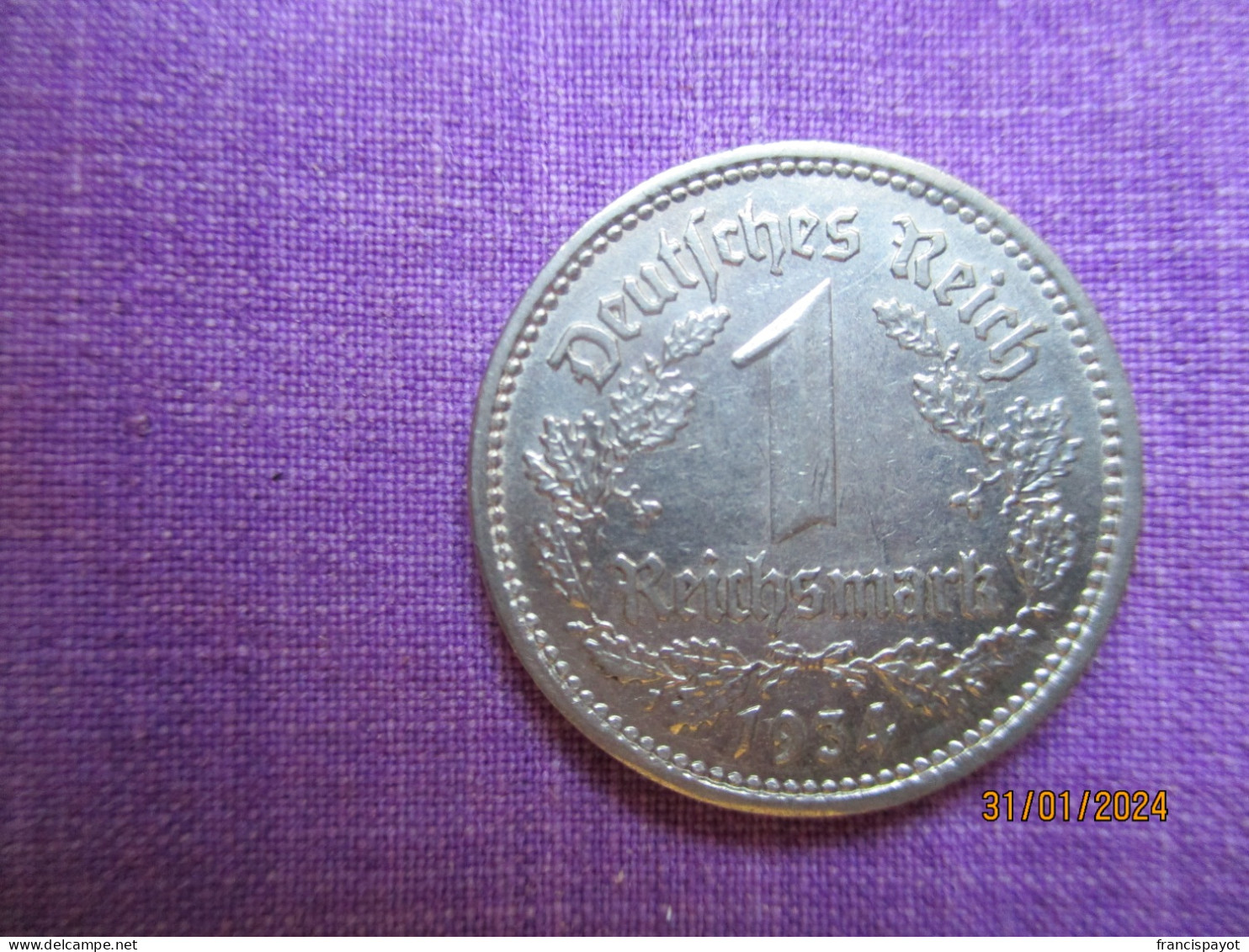 1 Reichmark 1934 F - 1 Reichsmark