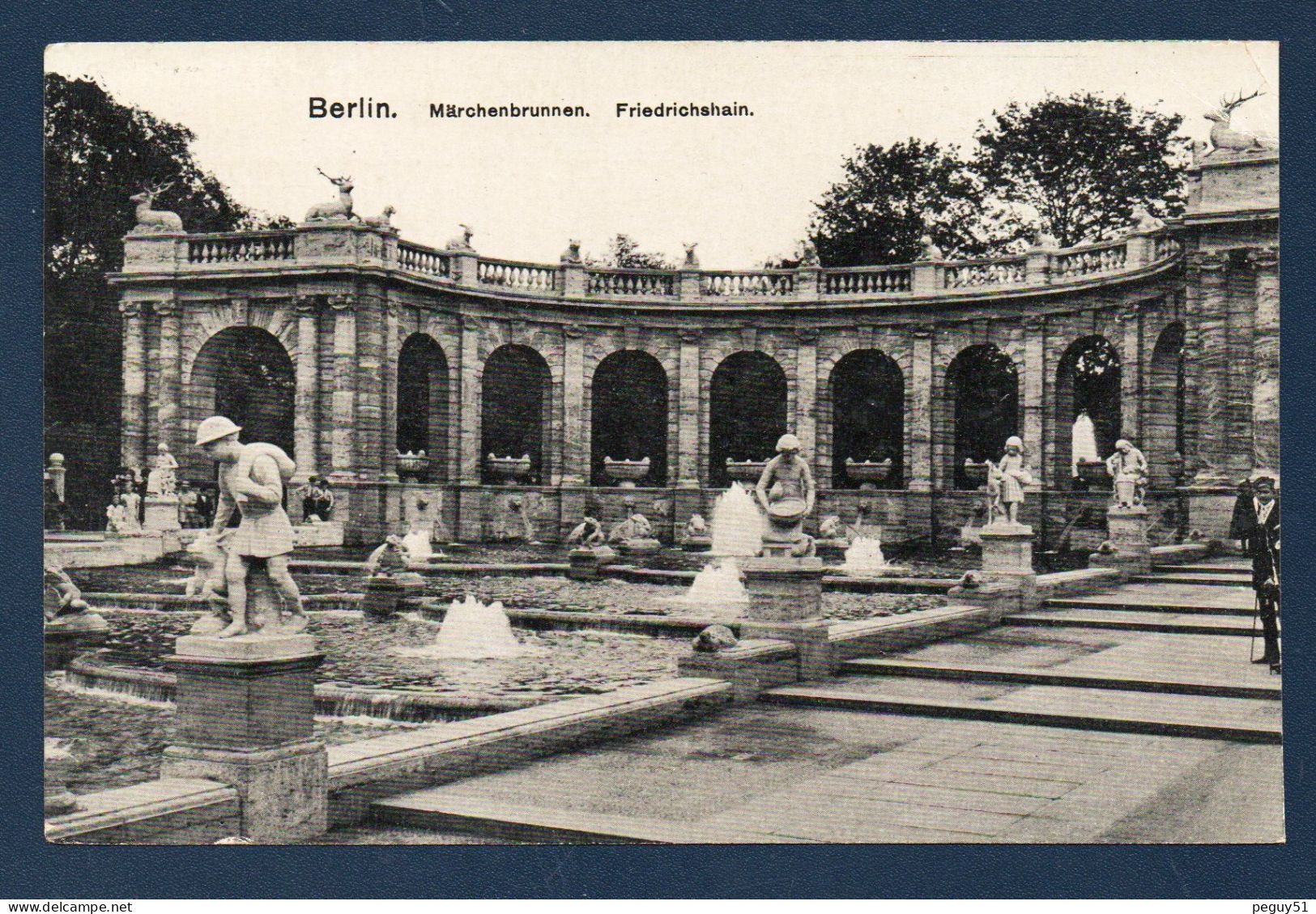 Berlin. Friedrichshain. Märchenbrunnen. Feldpost Zossen -Uebungsplatz. Mai 1917. Censure Diedenhofen - Friedrichshain
