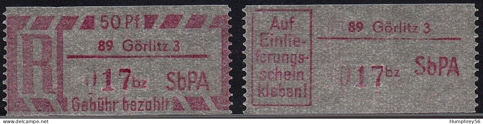 1968 - GDR (East Germany) - Registered Mail Stamps [Michel 2] - Used