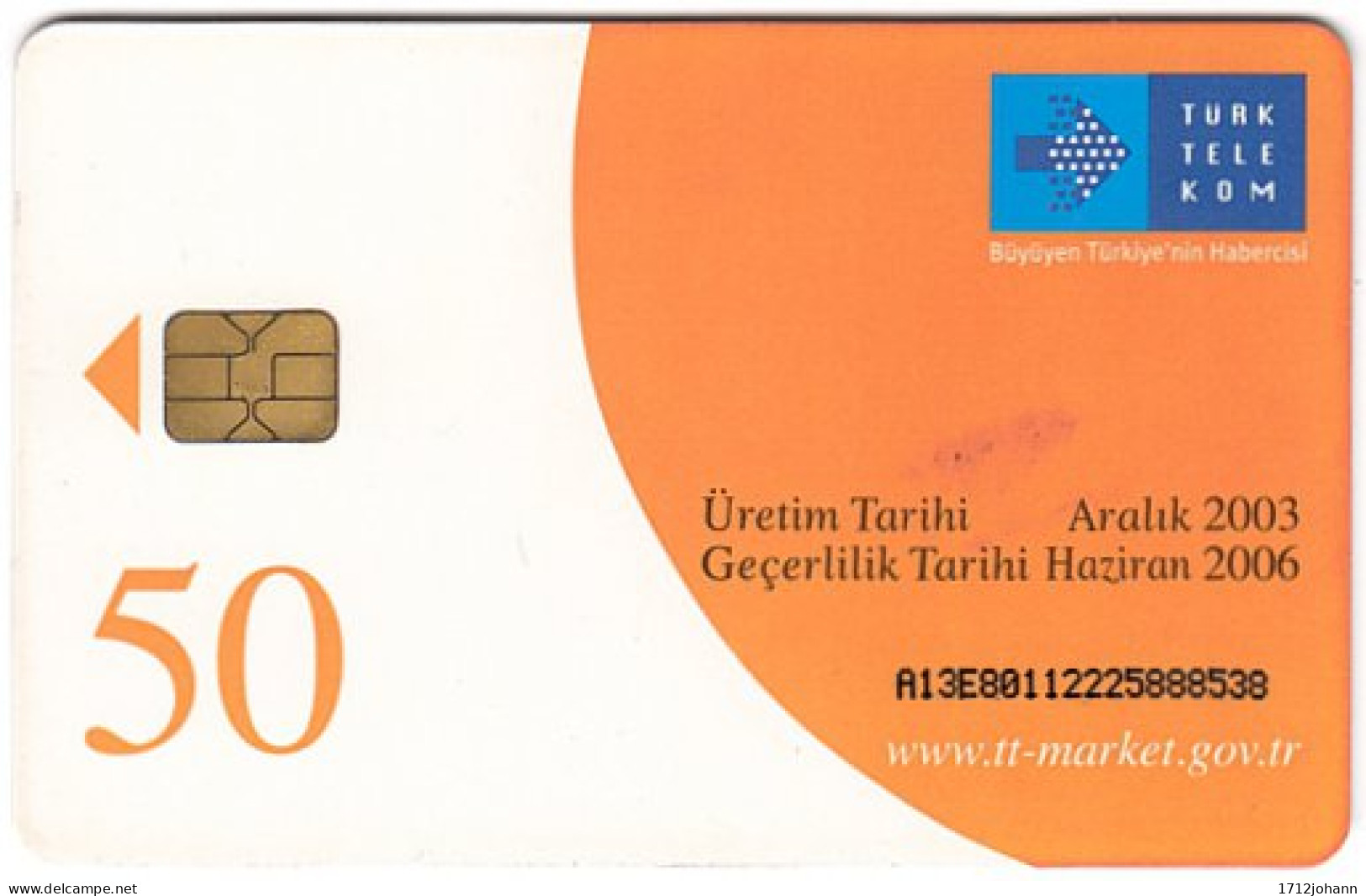 TURKEY C-390 Chip Telekom - Plant, Flower - Used - Turquie