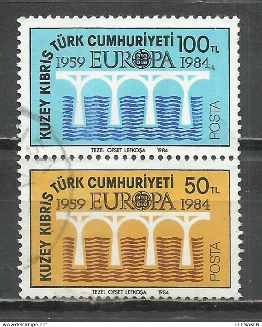 0431G-SERIE COMPLETA CHIPRE TURCO, TURQUIA EUROPA 1984 Nº 127/128 - Usati
