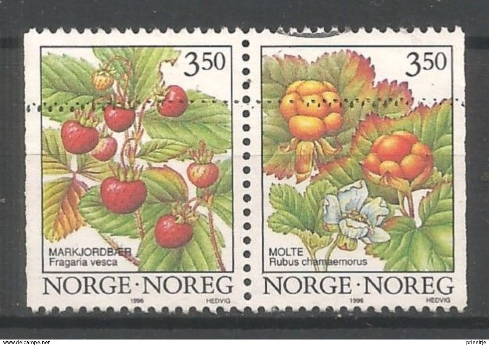 Norway 1996 Berries Pair Y.T. 1161a (0) - Gebraucht