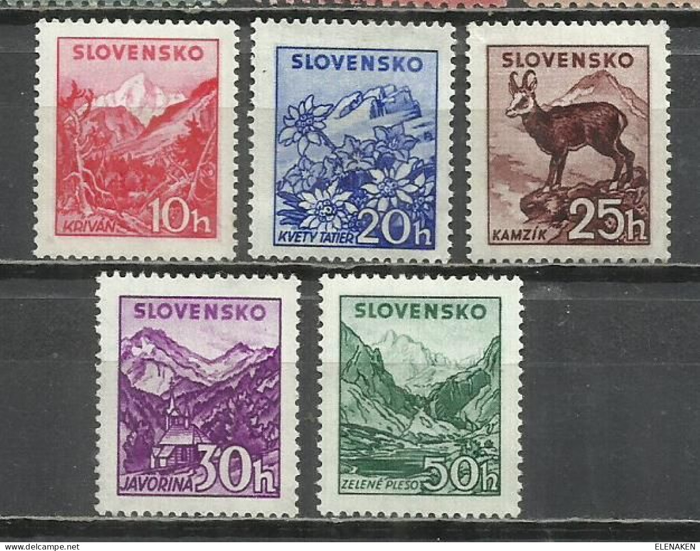 0431C- SERIE COMPLETA ESLOVAQUIA 1944 Nº 112/116 2ª GUERRA MUNDIAL USADO - Used Stamps