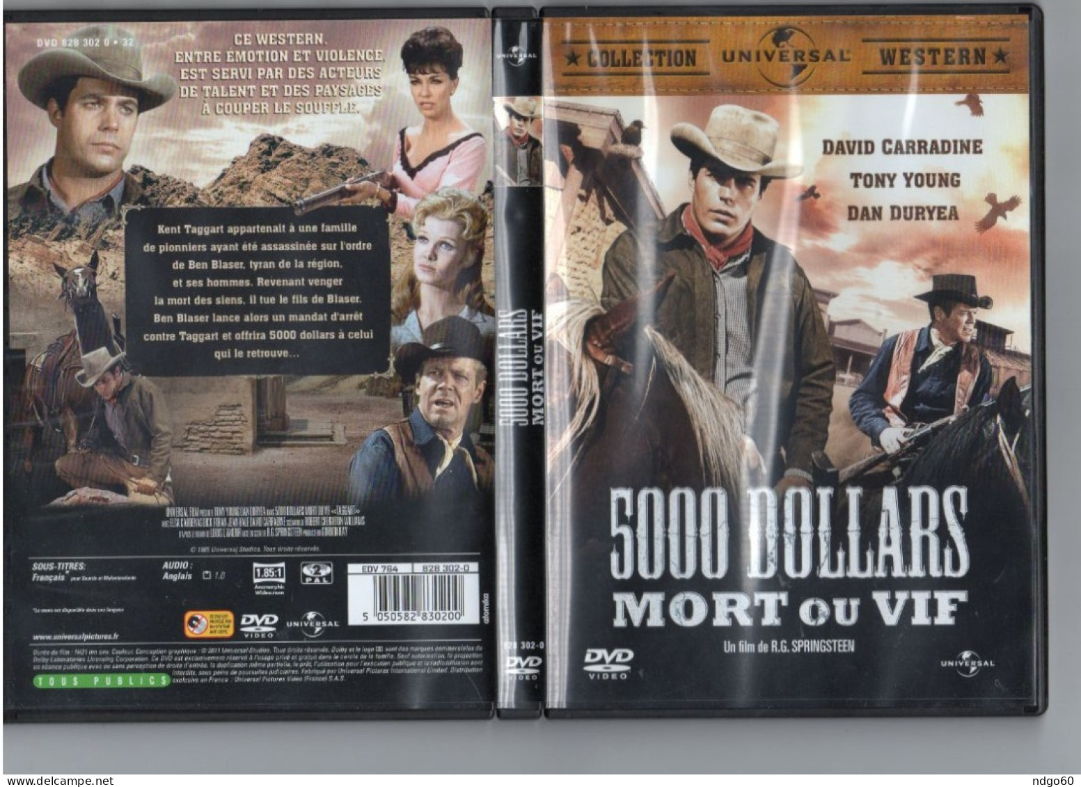 DVD Western - 5000 Dollars Mort Ou Vif (1965) Tony Young & Dan Duryea - Western