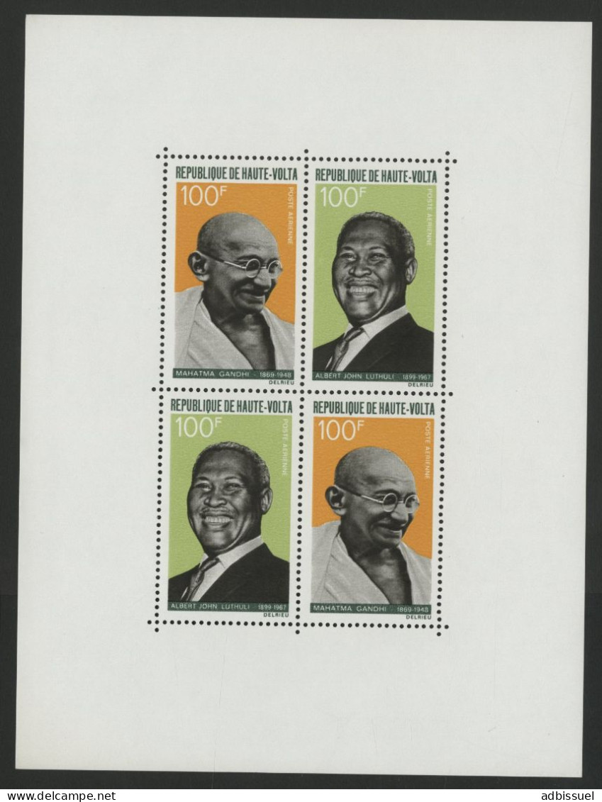 HAUTE VOLTA BF BLOC FEUILLET N° 4 Neuf ** (MNH) Cote 9 € 100 Fr Gandhi + 100 Fr Lutuli TB - Alto Volta (1958-1984)