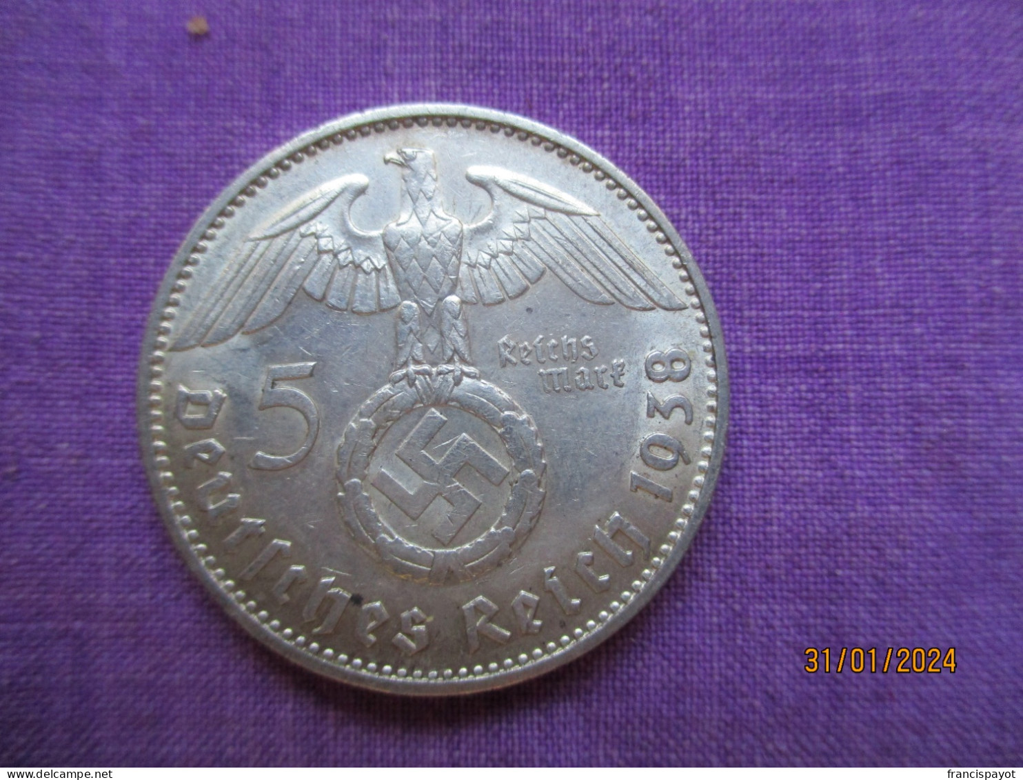 5 Reichmark 1938 J - 5 Reichsmark