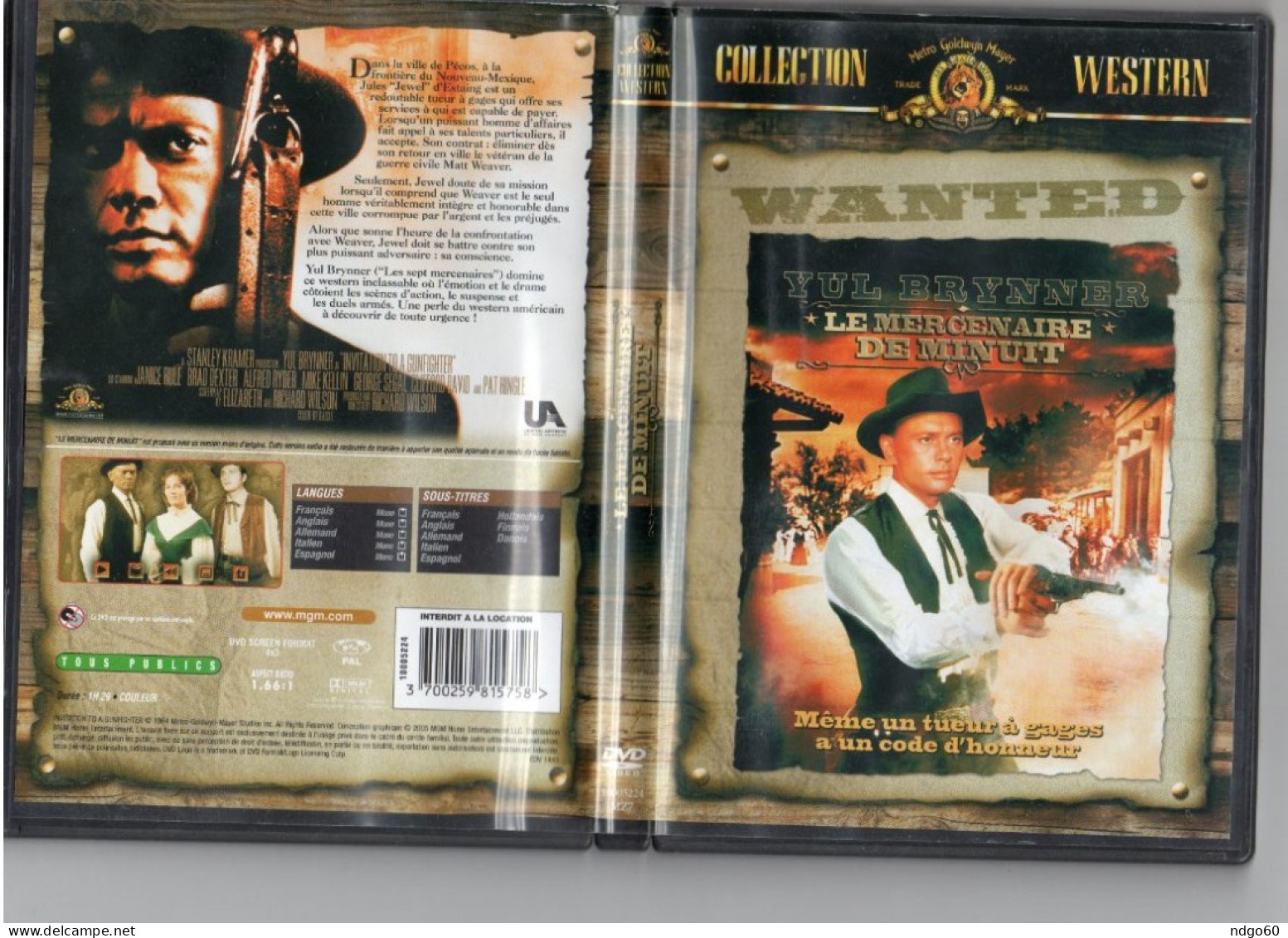 DVD Western - Le Mercenaire De Minuit (1964) Avec Yul Brynner - Western / Cowboy