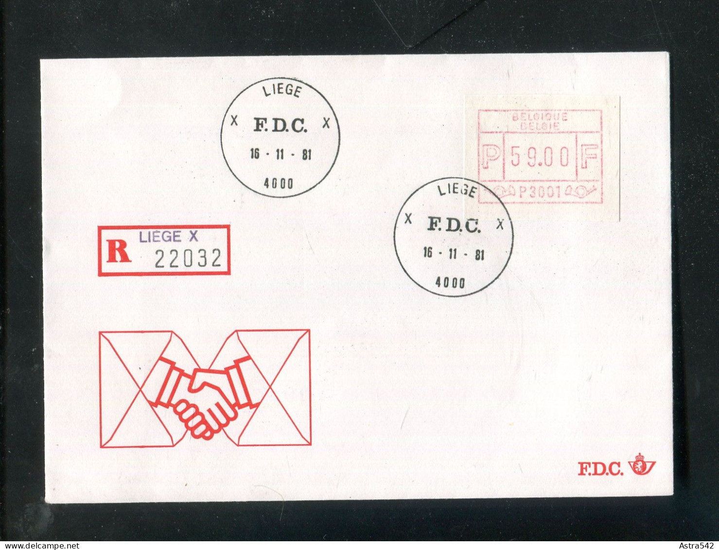 "BELGIEN" 1981, Automatenmarke Mi. 1 (P 3001/LIEGE) Auf 4 FDC (7485) - Brieven En Documenten