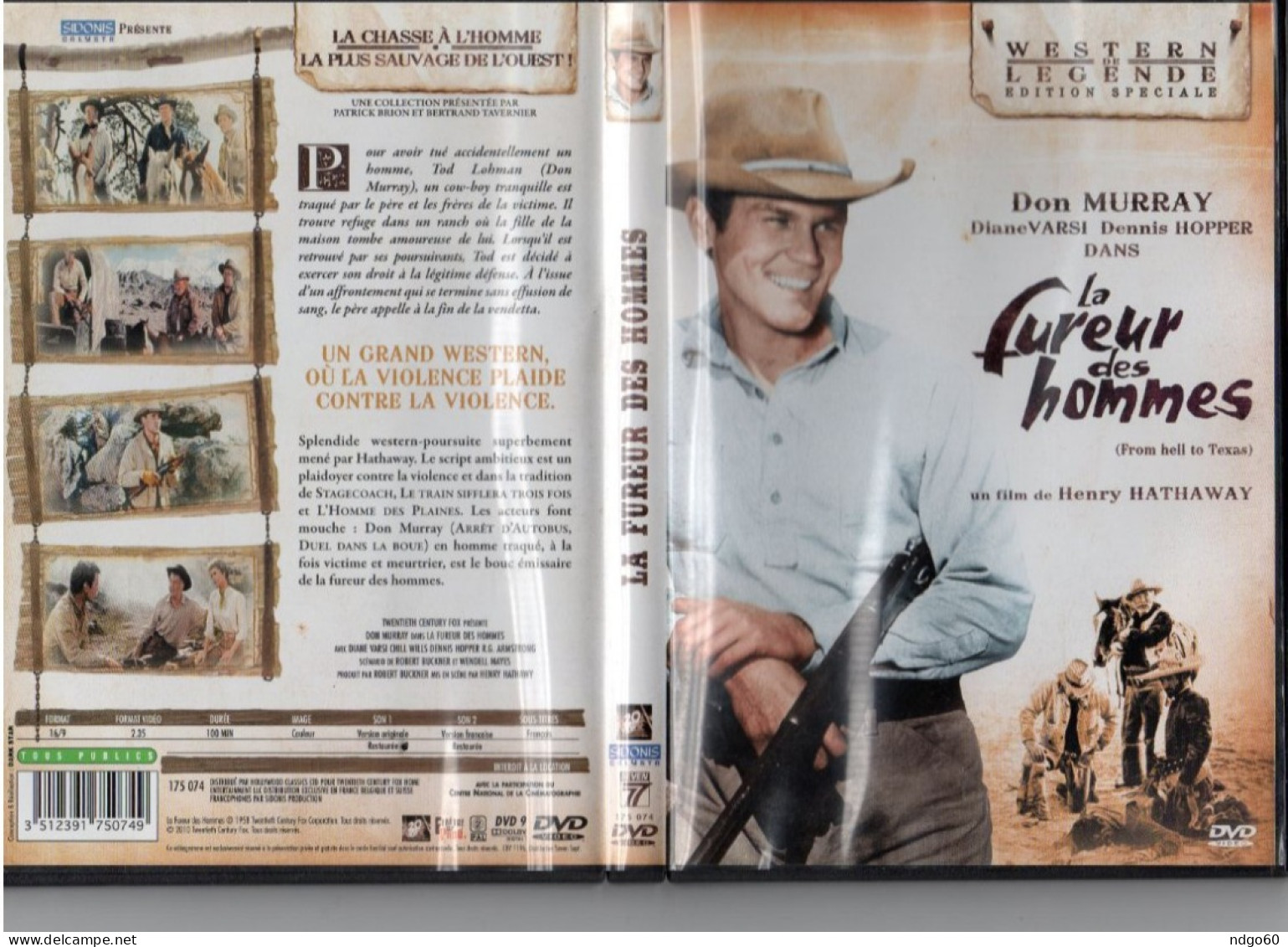 DVD Western - La Fureur Des Hommes (1958) Avec Don Murray - Western/ Cowboy