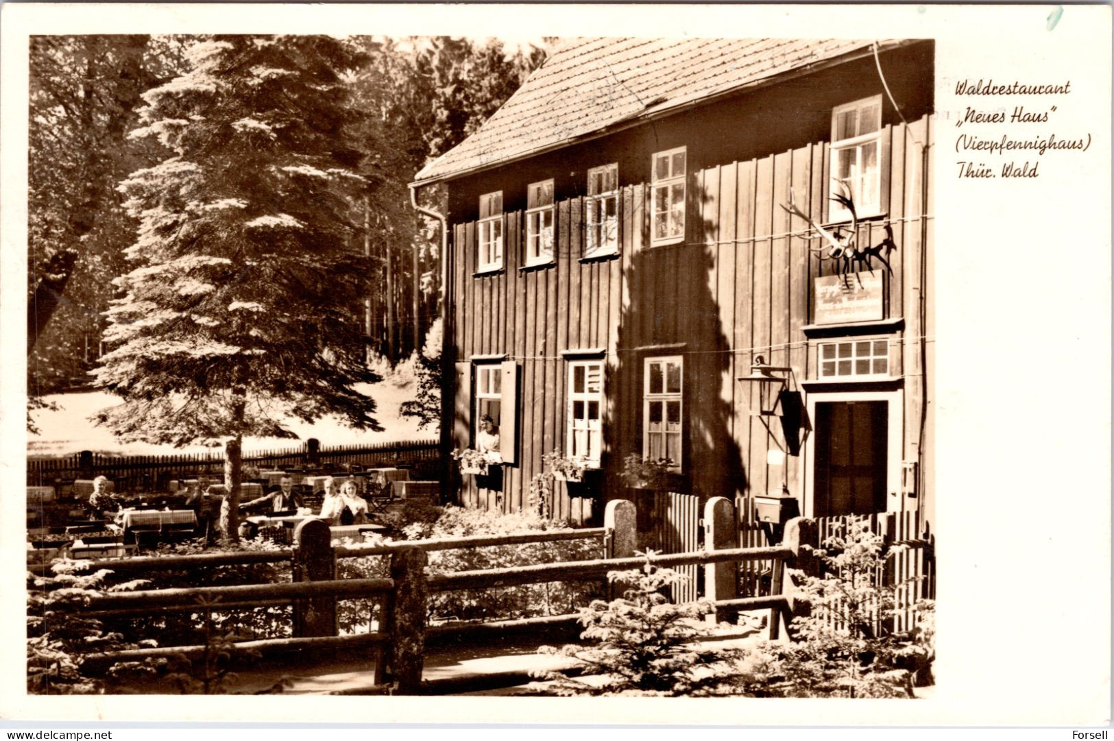 Waldrestaurant "Neues Haus" Vierpfennig Haus Thüringer Wald , (Sonderstempel: Gotha 2 1939) - Tambach-Dietharz