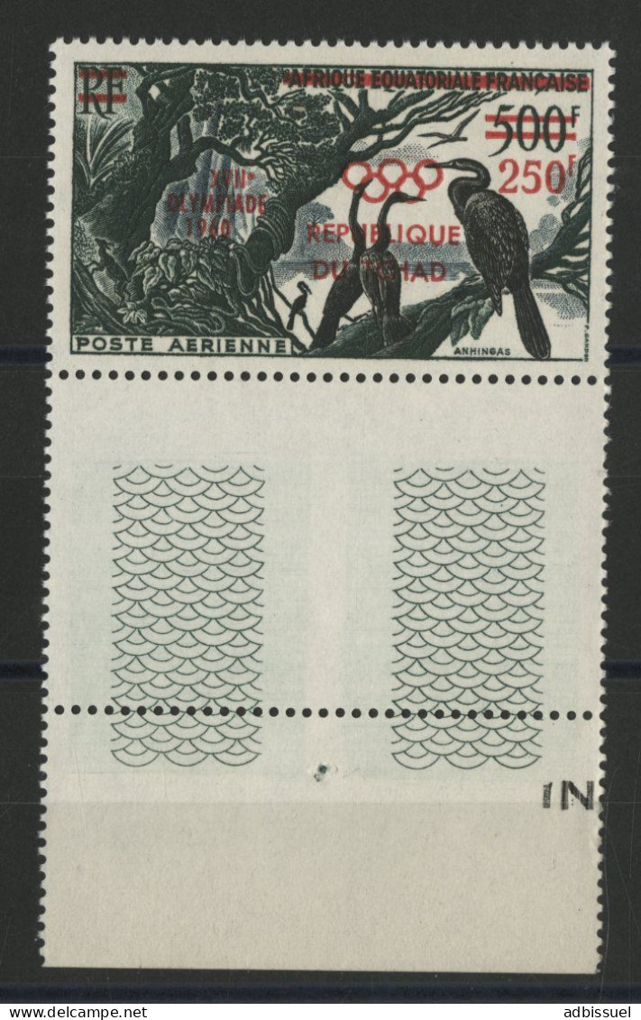 TCHAD PA Poste Aérienne N° 1 Neufs ** (MNH) COTE 12,50 € JEUX  OLYMPIQUES DE ROME En 1960 250 Fr Sur 500 Fr. TB - Tchad (1960-...)