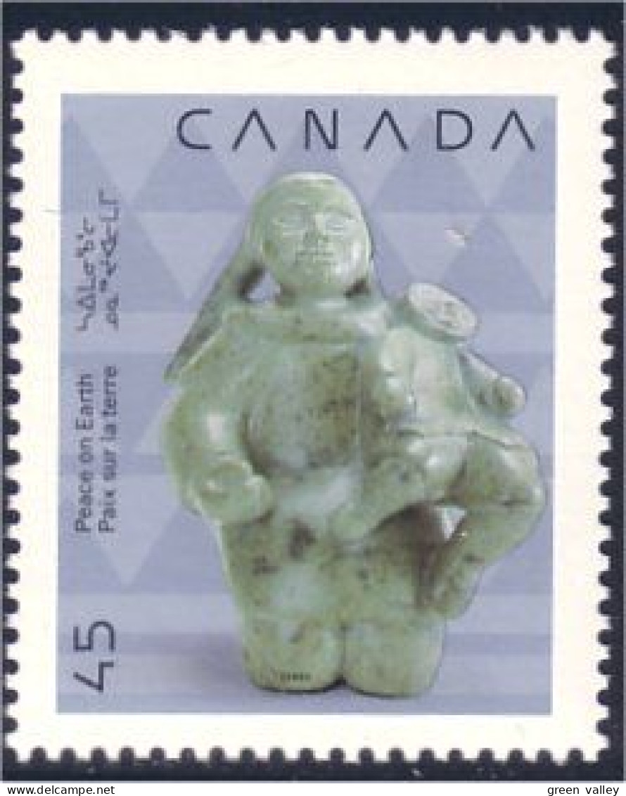 Canada Noel Christmas 1990 Sculpture Inuit MNH ** Neuf SC (C12-95c) - Indiens D'Amérique