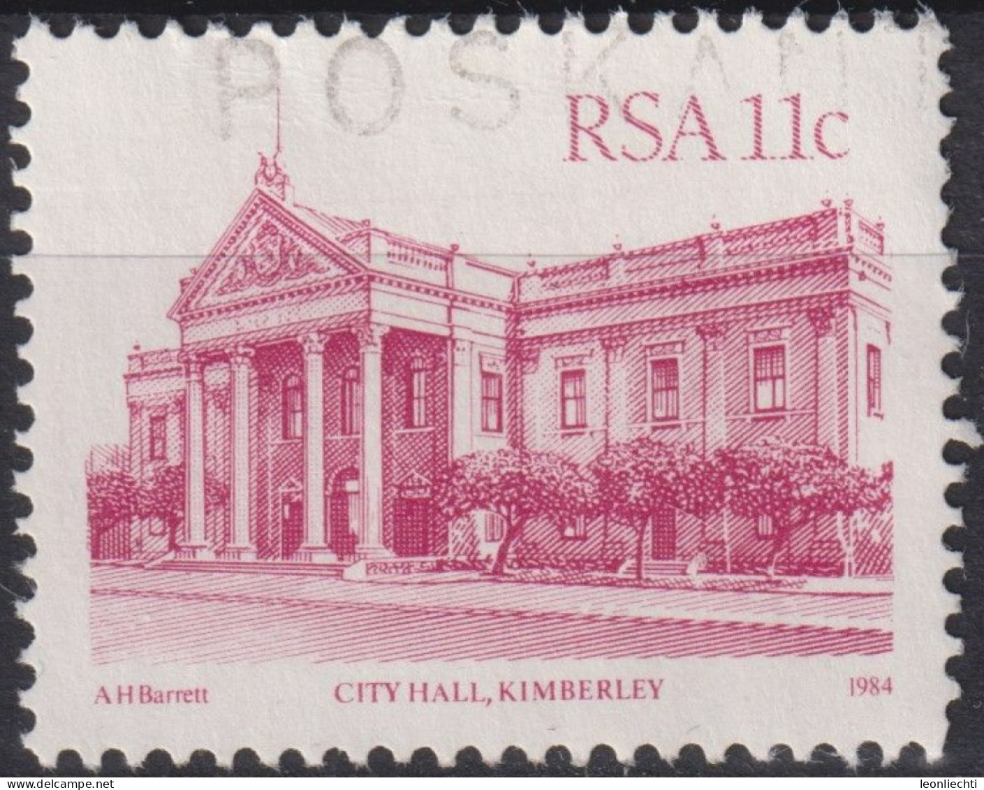 1984 RSA - Südafrika ° Mi:ZA 646, Sn:ZA 578, Yt:ZA 551,City Hall, Kimberley, Freimarken - Gebäude - Gebraucht