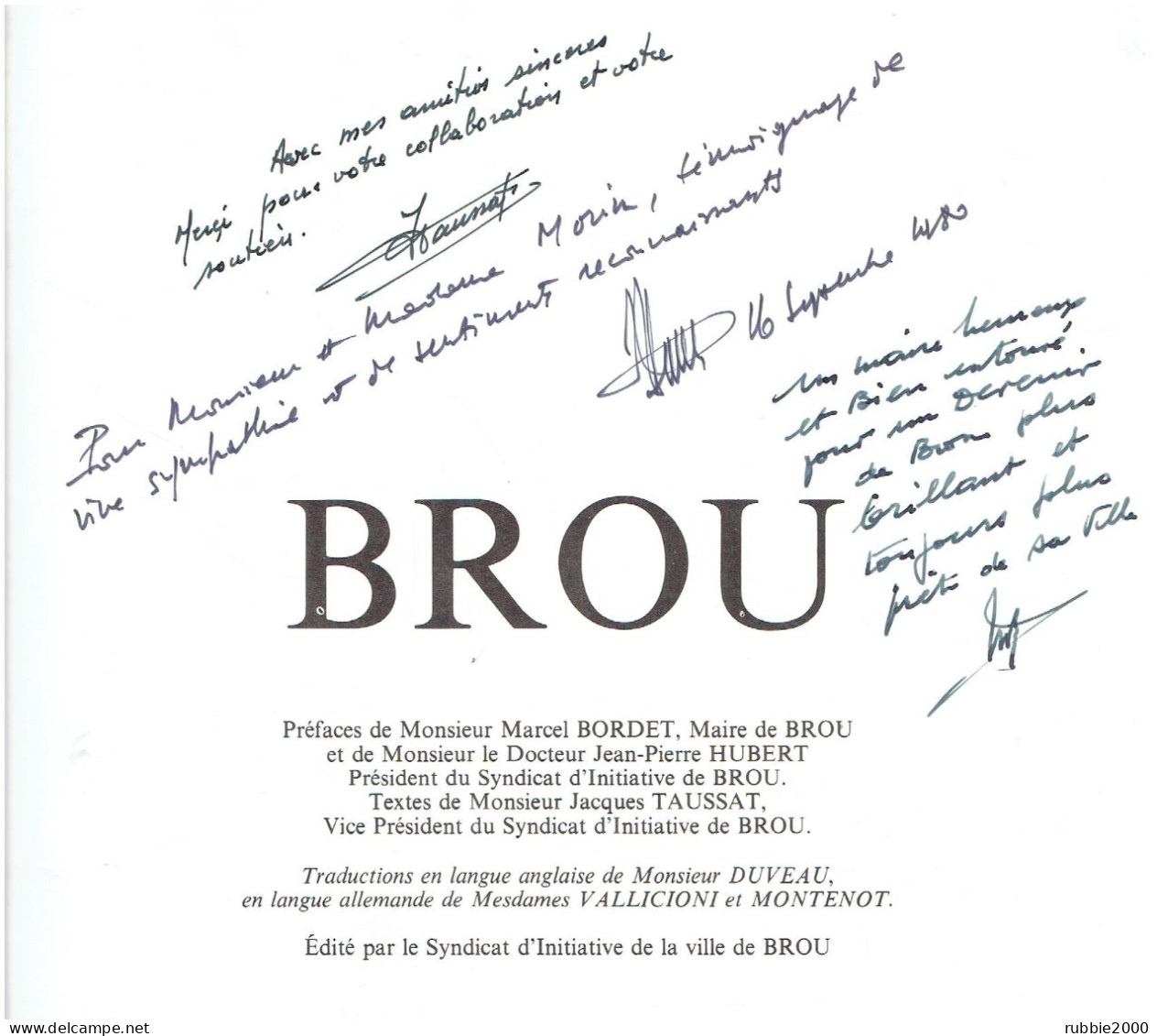 BROU EN EURE ET LOIR LIVRE + 6 DOCUMENTS PRESENTANT LA COMMUNE - Centre - Val De Loire