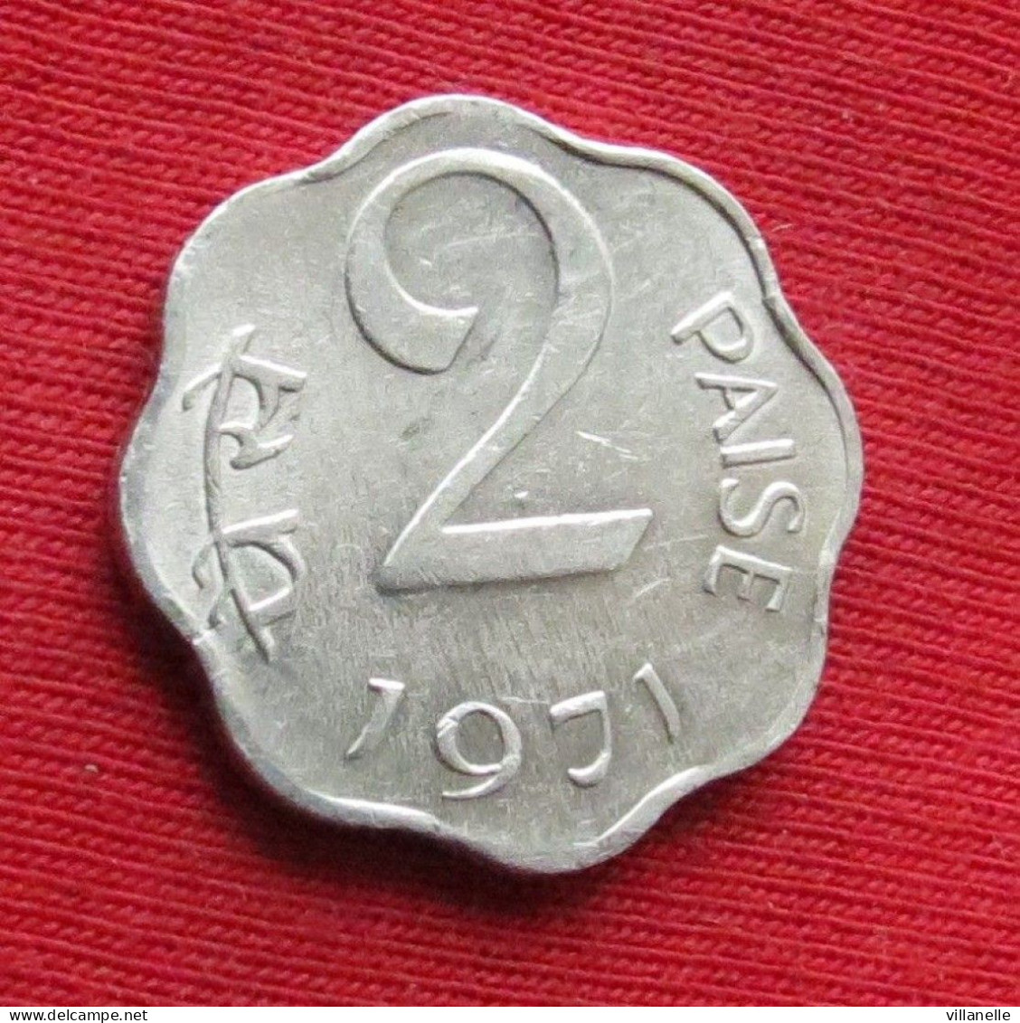 India 2 Paise 1971 C KM# 13.5 Lt 860 *VT Type 2 Calcutta Mint Inde Indien Indies Paisa - Inde