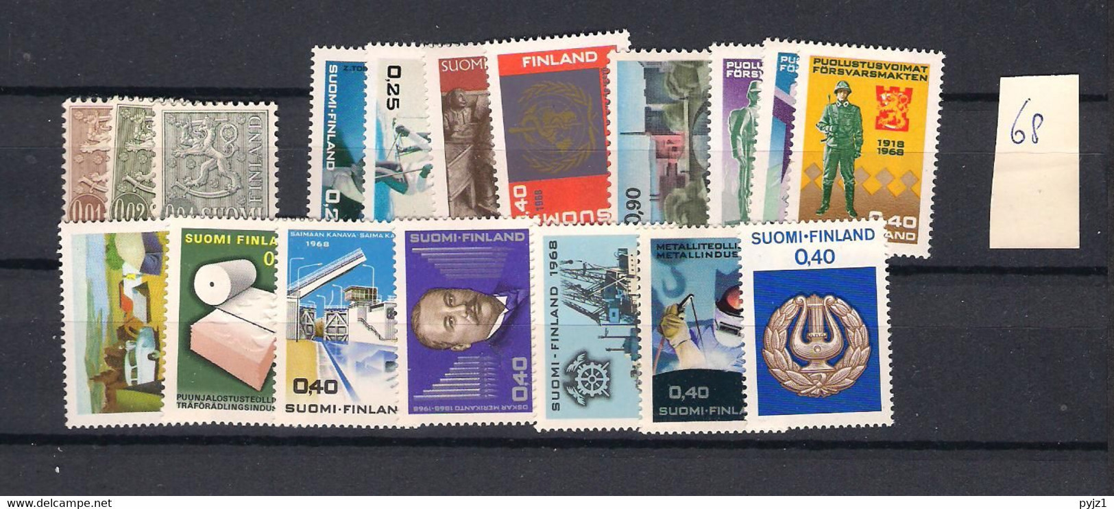 1968 MNH Finland, Year Complete According To Michel, Postfris** - Años Completos