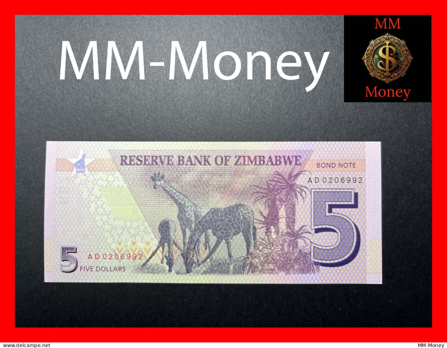 ZIMBABWE  5 $  2016   P. 100   *BOND NOTE*     UNC - Zimbabwe