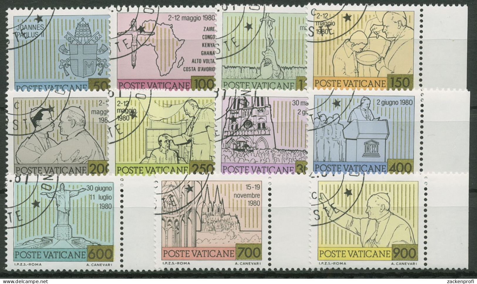 Vatikan 1981 Papst Johannes Paul II. Weltreisen 792/02 Gestempelt - Used Stamps