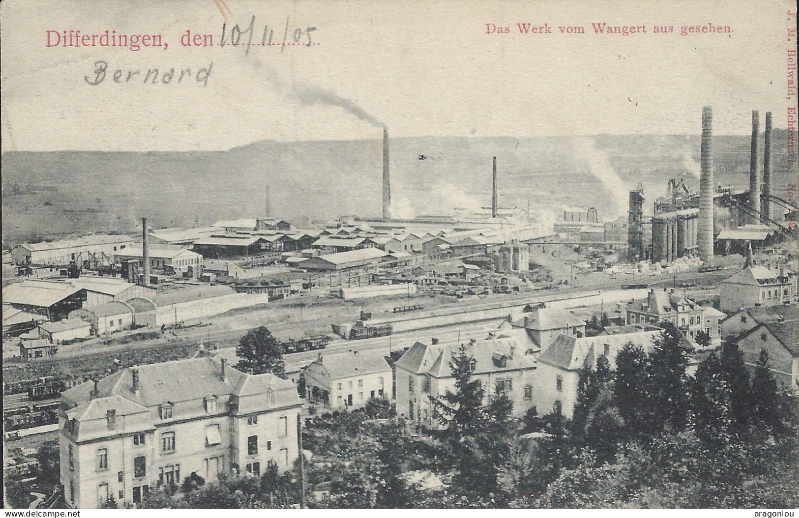 Luxembourg - Luxemburg - DIFFERDINGEN 1905 - DAS WERK VOM WANGERT AUS GESEHEN - J.M. Bellwald,Echternach - Differdange