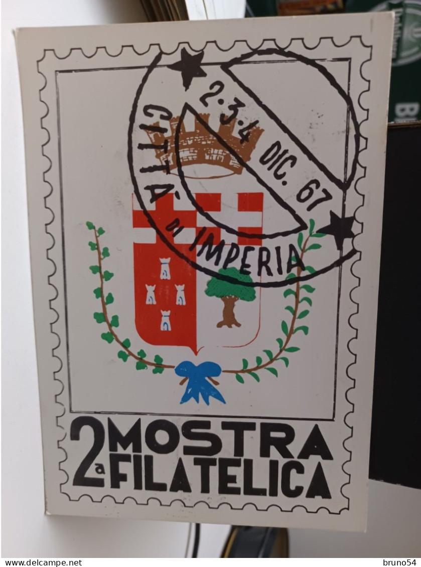 Cartolina 2° MOSTRA FILATELICA 2-3-4- DICEMBRE 1967, Città Di Imperia - Manifestations