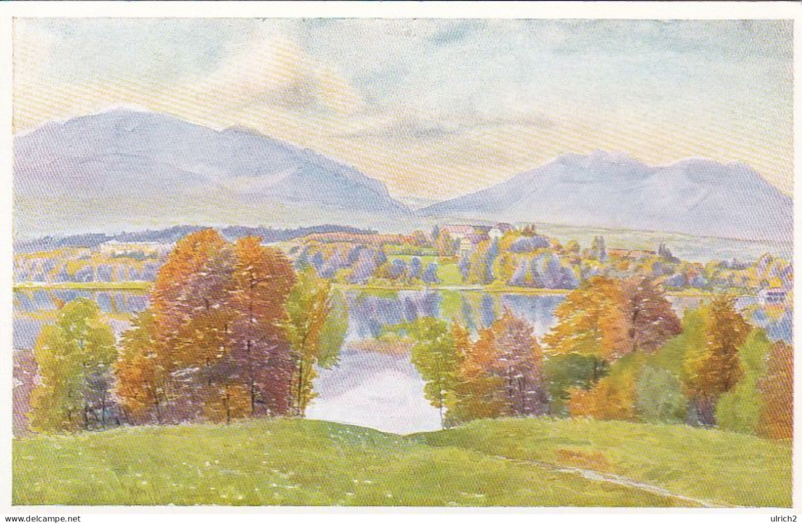 AK Chiemsee - Blick Auf Die Herreninsel - Künstlerkarte - Ca. 1920 (67213) - Chiemgauer Alpen