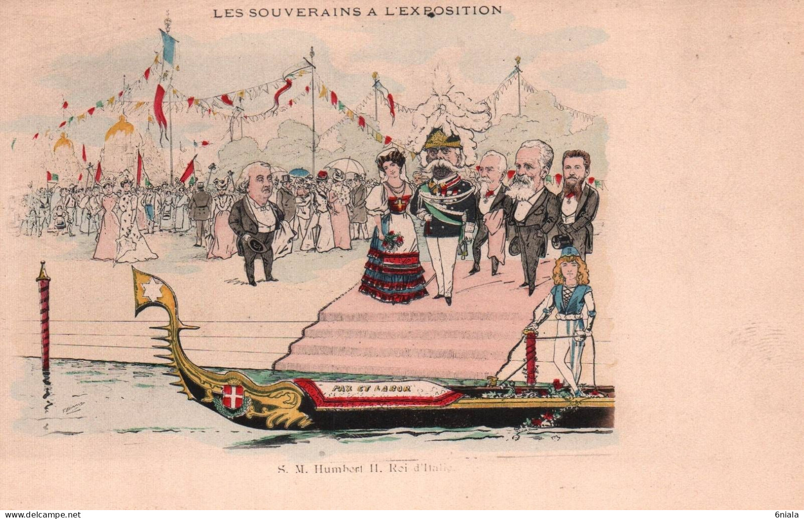 F 21342 EXPOSITION 1900 LES SOUVERAINS A L' EXPOSITION S.M Humbert II Roi D' Italie  (2 Scans) - Expositions