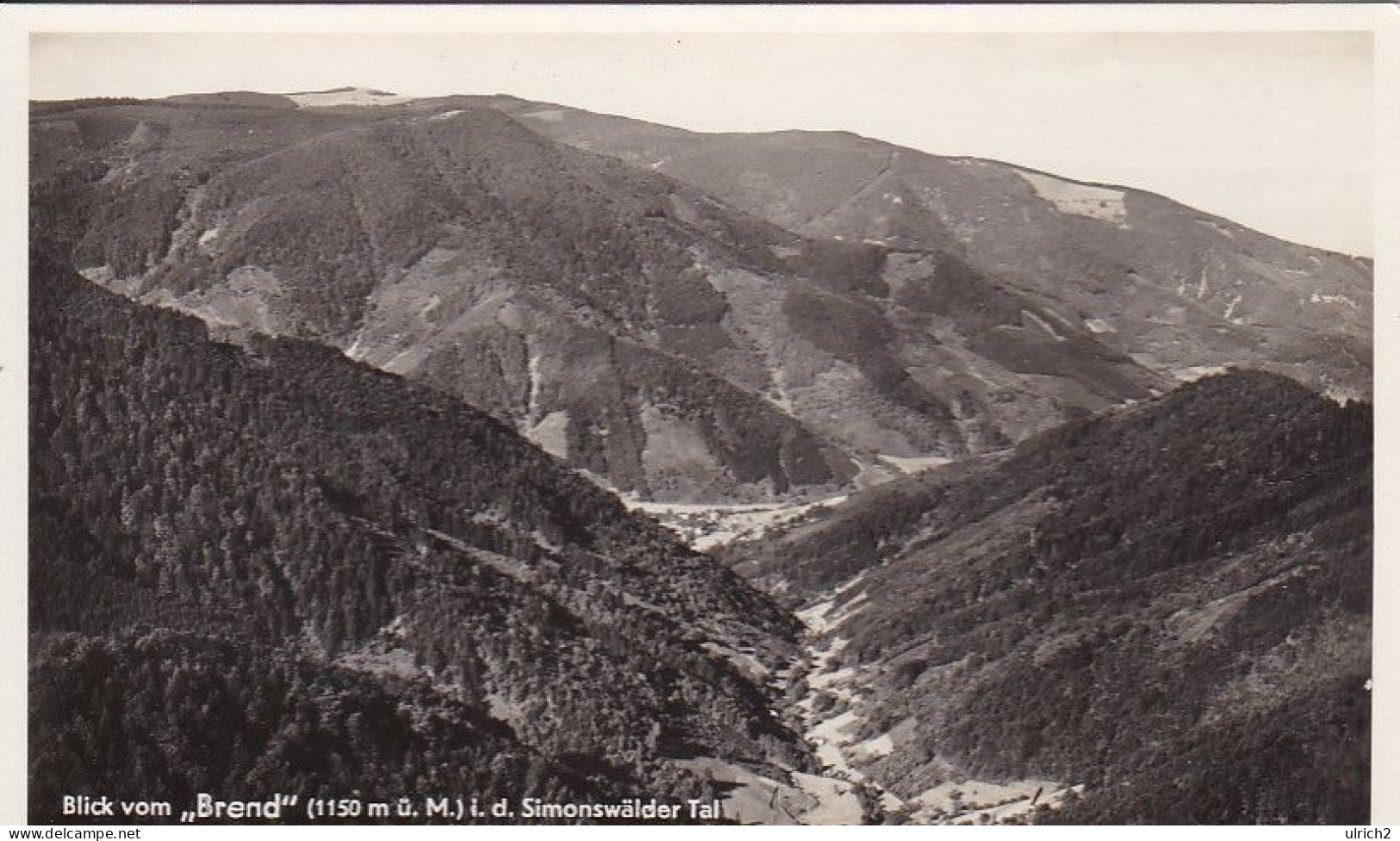 AK Blick Vom Brend I.d. Simonswälder Tal U.a.d. Kandel - 1932 (67214) - Furtwangen