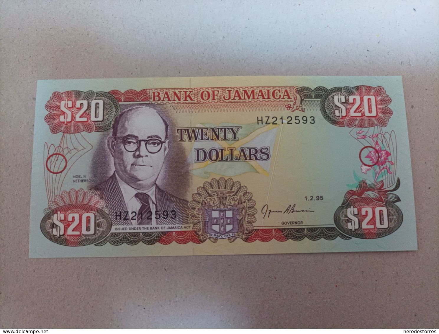 Billete De Jamaica De 20 Dolares, Año 1995, UNC - Jamaique