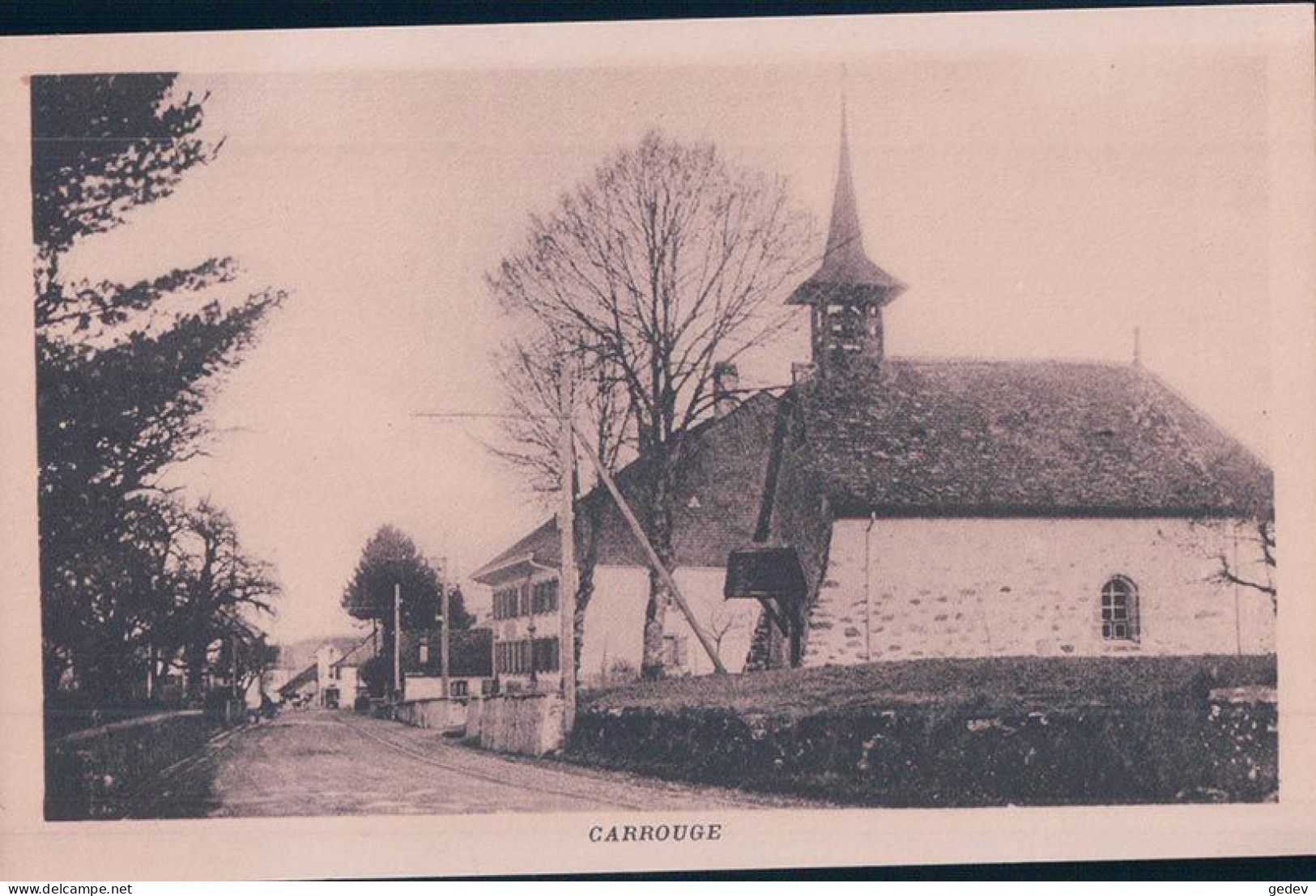 Carrouge, Une Rue Et L'Eglise (925) - Carrouge 