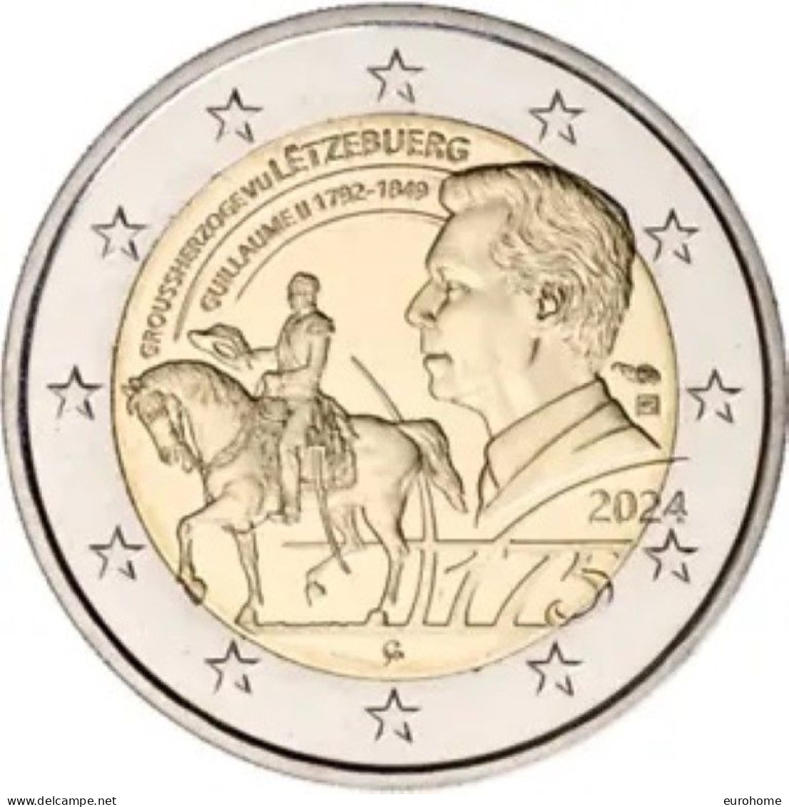 Luxemburg  2024  2 Euro Commemo   "175 Jaar Guillaume II"  UNC Uit De Rol !! - Luxemburgo