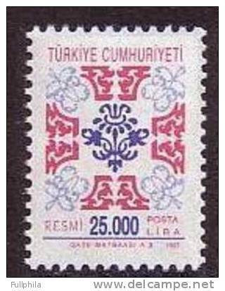 1997 TURKEY OFFICIAL STAMP MNH ** - Dienstzegels