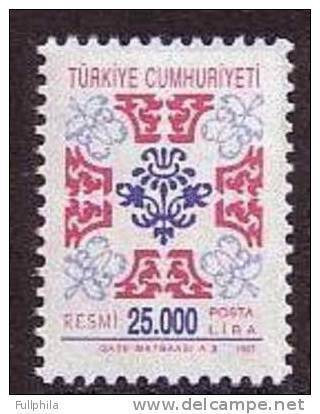 1997 TURKEY OFFICIAL STAMP MNH ** - Francobolli Di Servizio