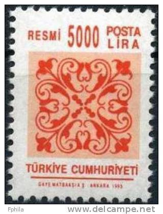 1995 TURKEY OFFICIAL STAMP MNH ** - Dienstmarken