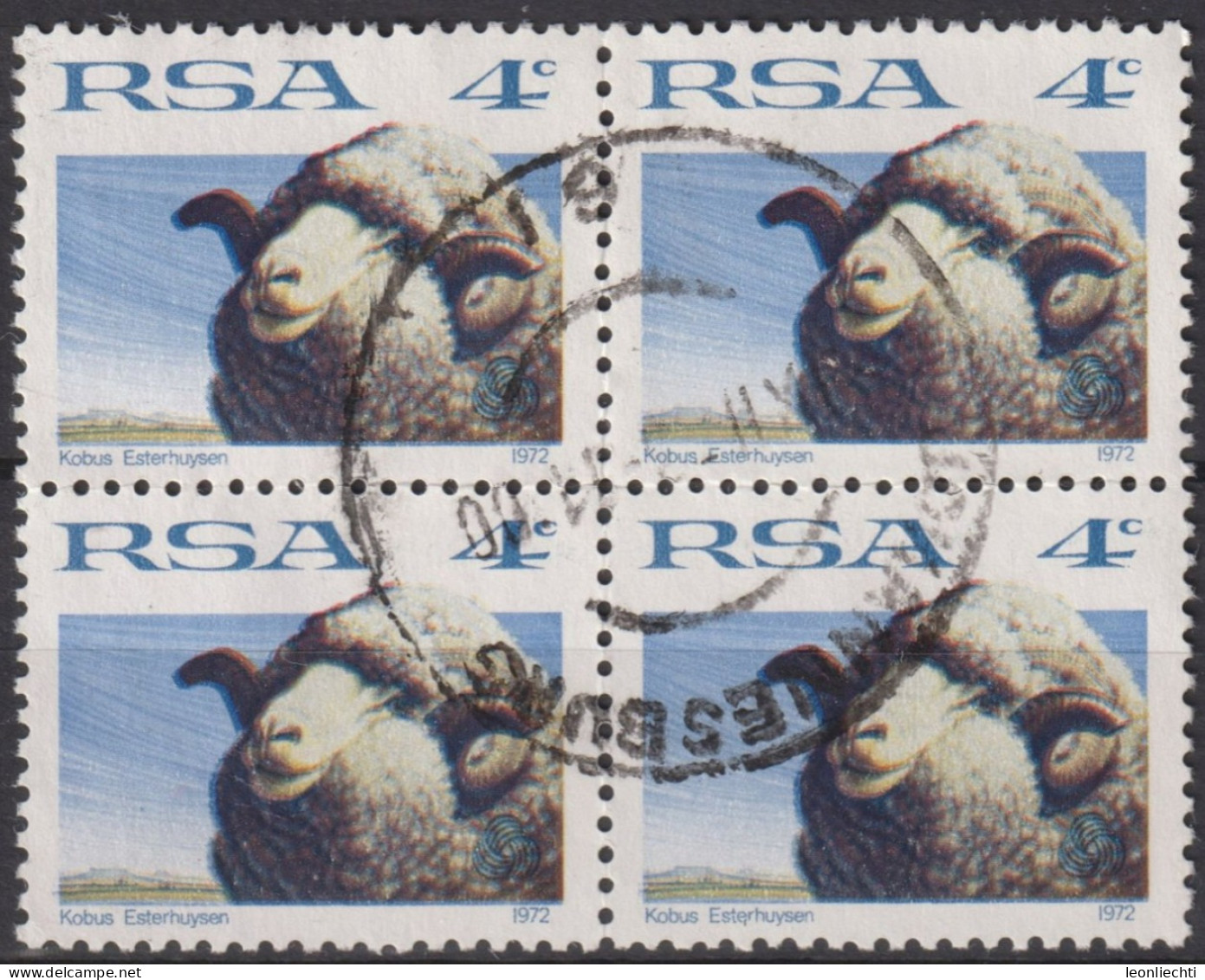 1972 RSA Südafrika ° Mi:ZA 412Xb, Sn:ZA 371, Yt:ZA 335a, K14, Merino Sheep (Ovis Ammon Aries) - Oblitérés