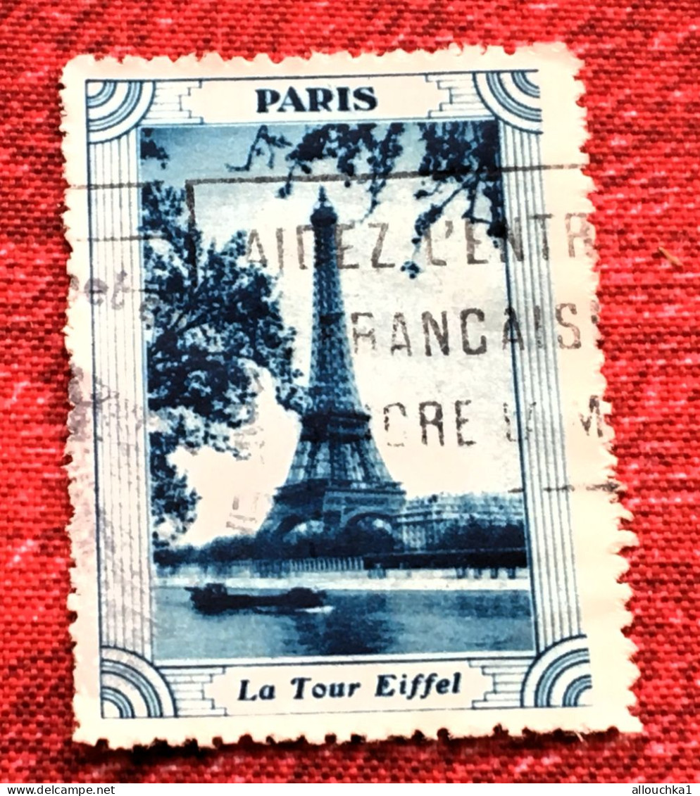 Entraide Paris La Tour Eiffel "a Voyagé" Timbre Oblitération Postale-Vignette-Erinnophilie-[E]Stamp-Sticker-Viñeta-Bollo - Tourisme (Vignettes)