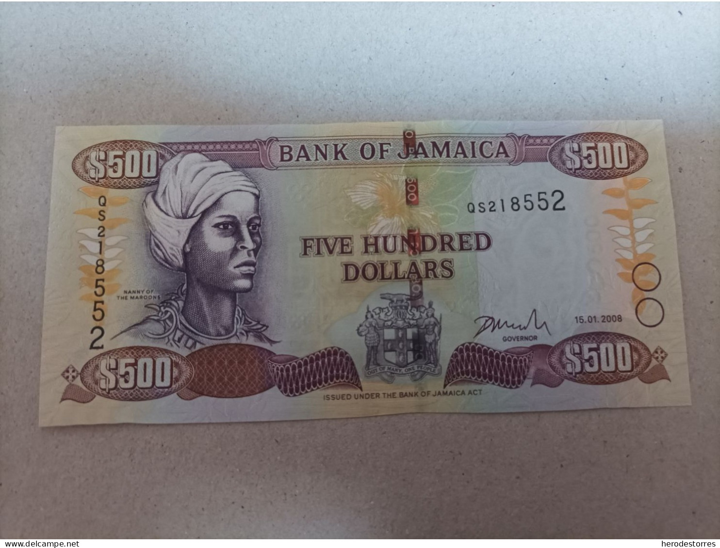 Billete De Jamaica De 500 Dólares, Año 2008, UNC - Jamaique