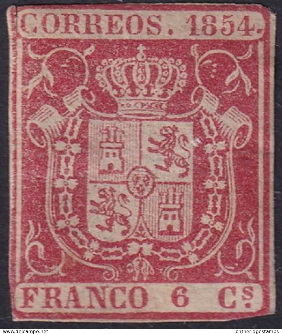 Spain 1854 Sc 26 España Ed 24 MLH* Partial Gum Small Cut At Top Left - Nuevos